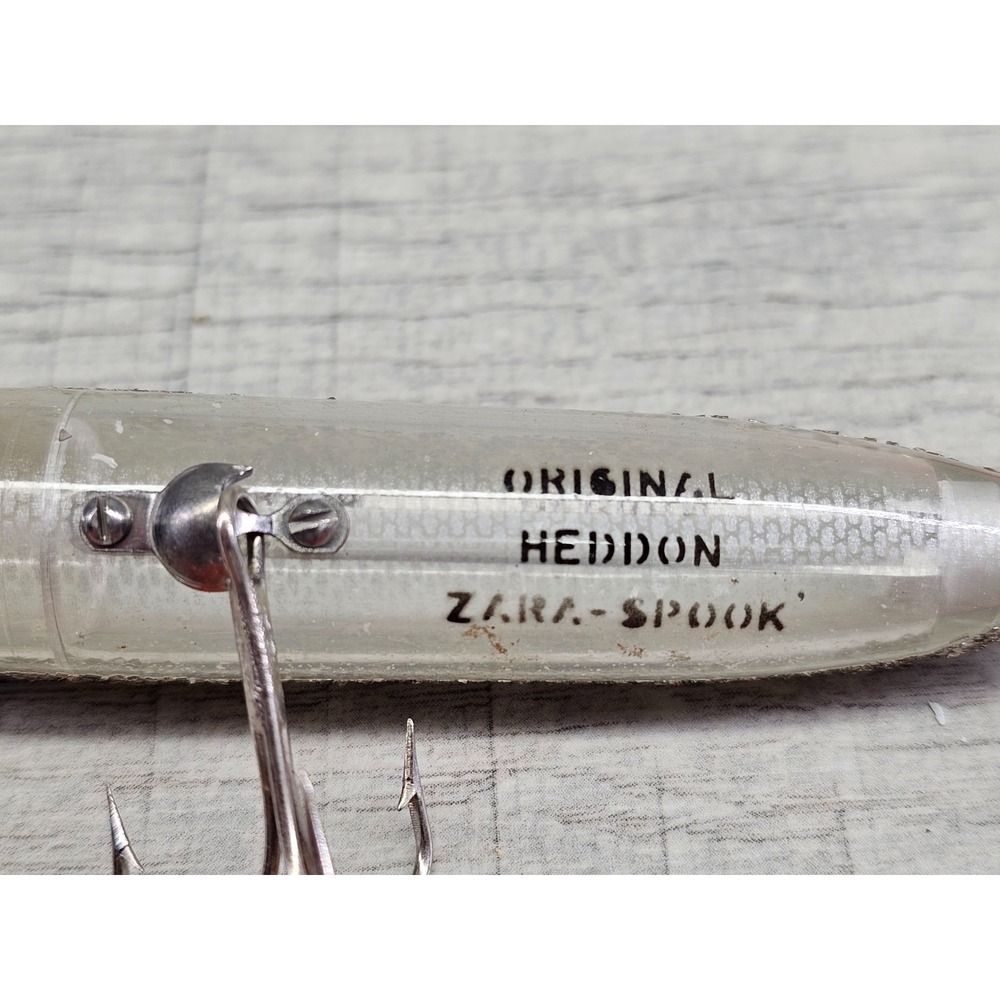 Vintage Heddon Original Zara Spook Lure Silver Flitter Glitter Clear Topwater